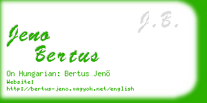 jeno bertus business card